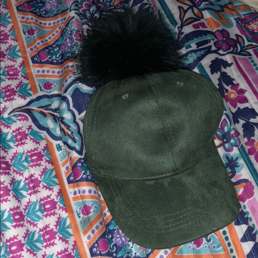 Pom Baseball Cap-OLIVE